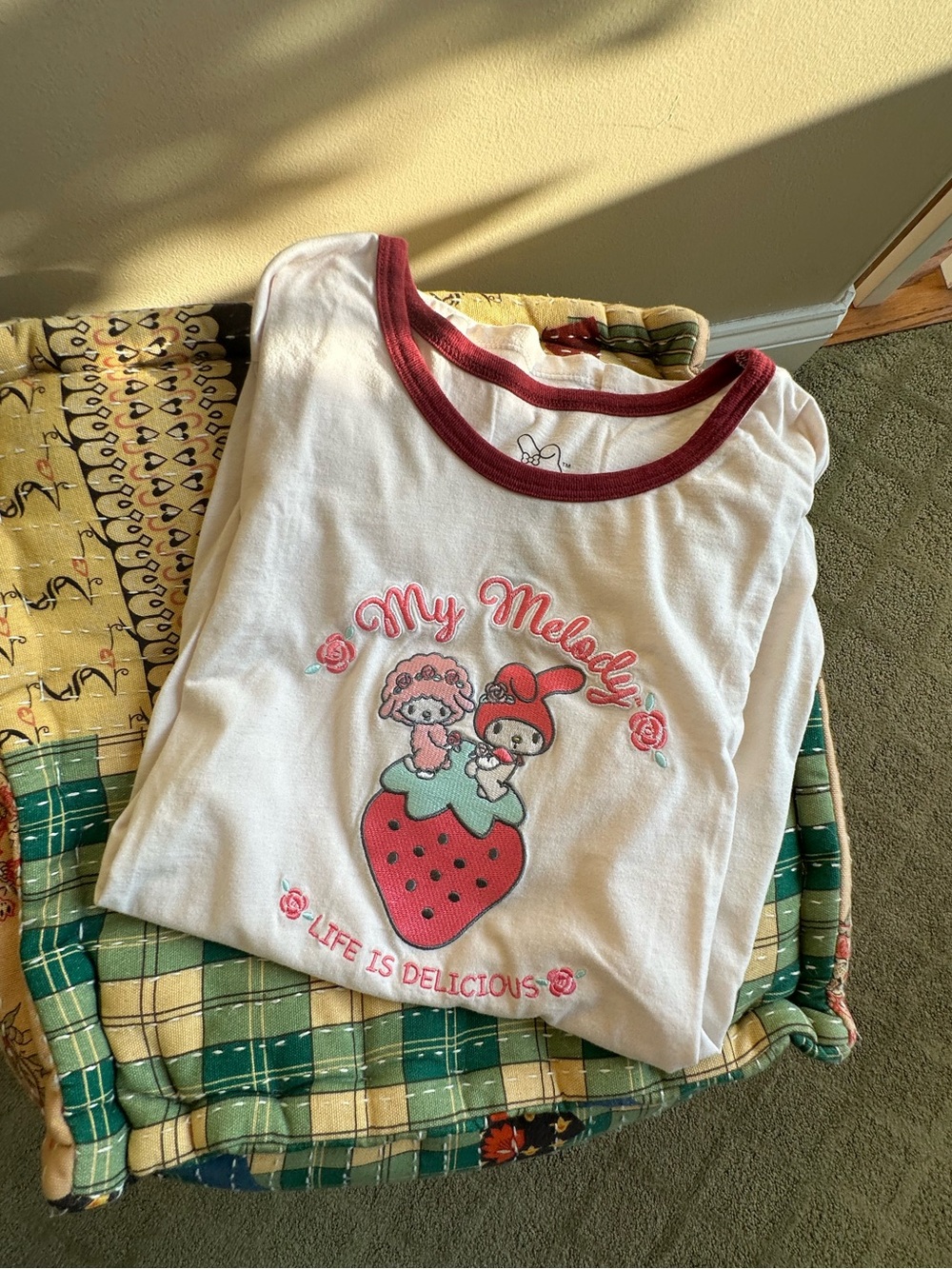 Sanrio Women's My Melody Strawberry Little Lamb T-shirt Kawaii